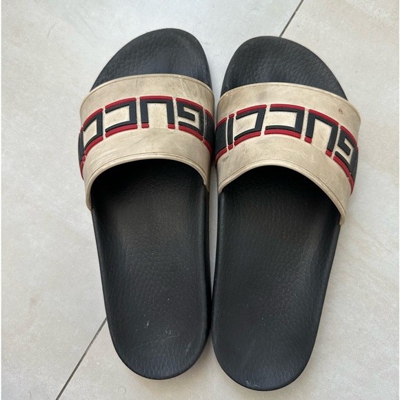 Gucci Black white open Slide